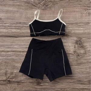 Chic Black and White Activewear Set